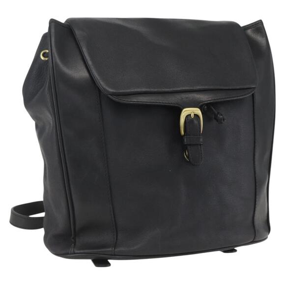 BALLY Backpack Leather Black Gold Auth ka1313 main image 10